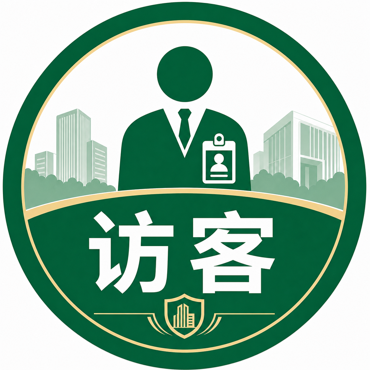 绿色访客贴设计